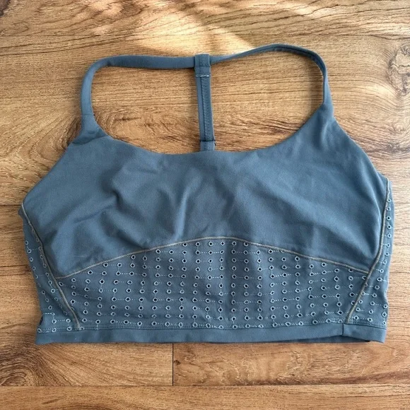 PrAna Faro Bralette Sports Bra in Chalkboard. Eyelet designs. Small. Like New. - Picture 3 of 11